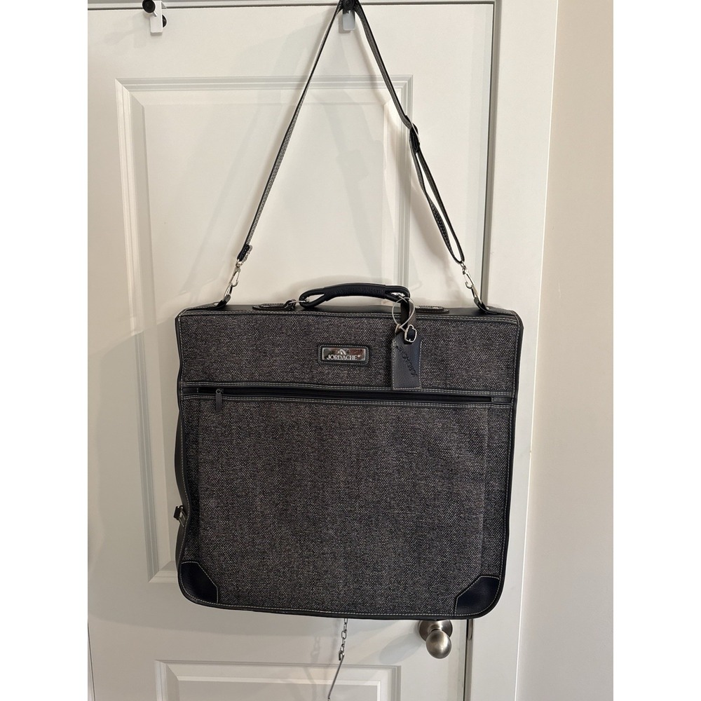 Vintage Jordache Garment Bag Suit‎ Carrier Travel Bag W/ Key Strap Tag Gray